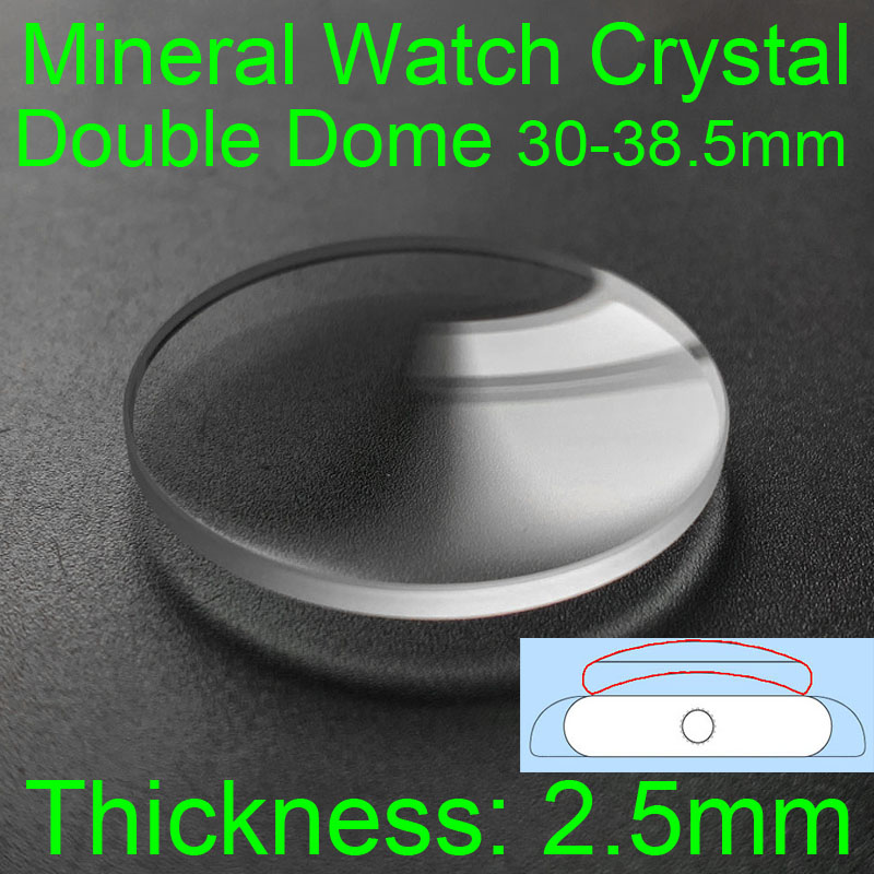 Watch Crystal Replacement - Double Dome jam tangan Mineral bulat