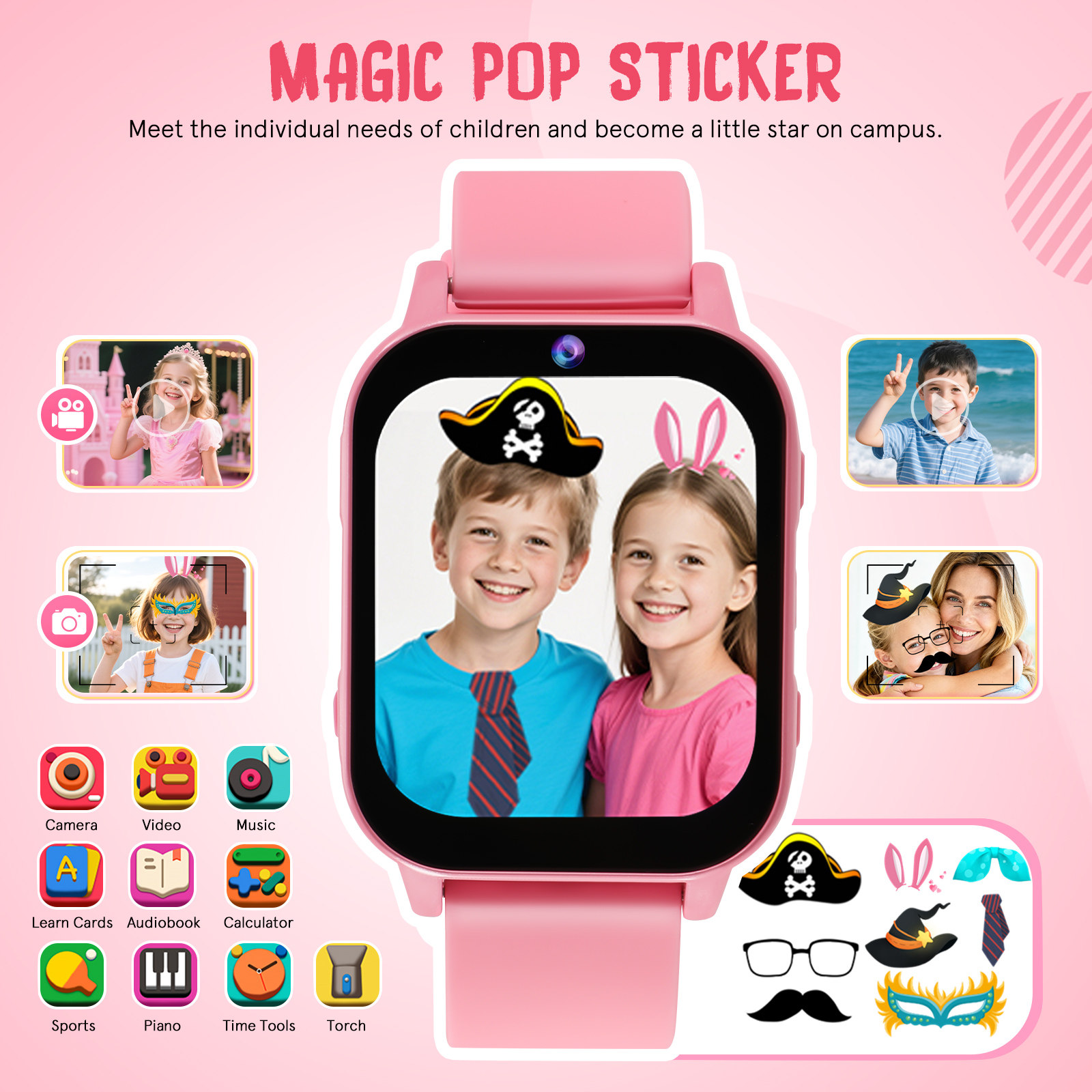 Jam Tangan Pintar Anak Warna P - Smartwatch Digital Watches For Kids ulasan dan harga