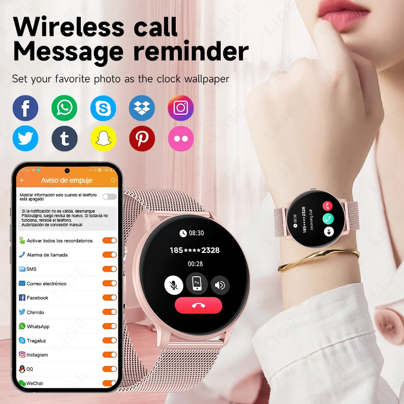 Jam Tangan Pintar LIGE dengan  - Watches Ladies Smartwatch ulasan dan harga