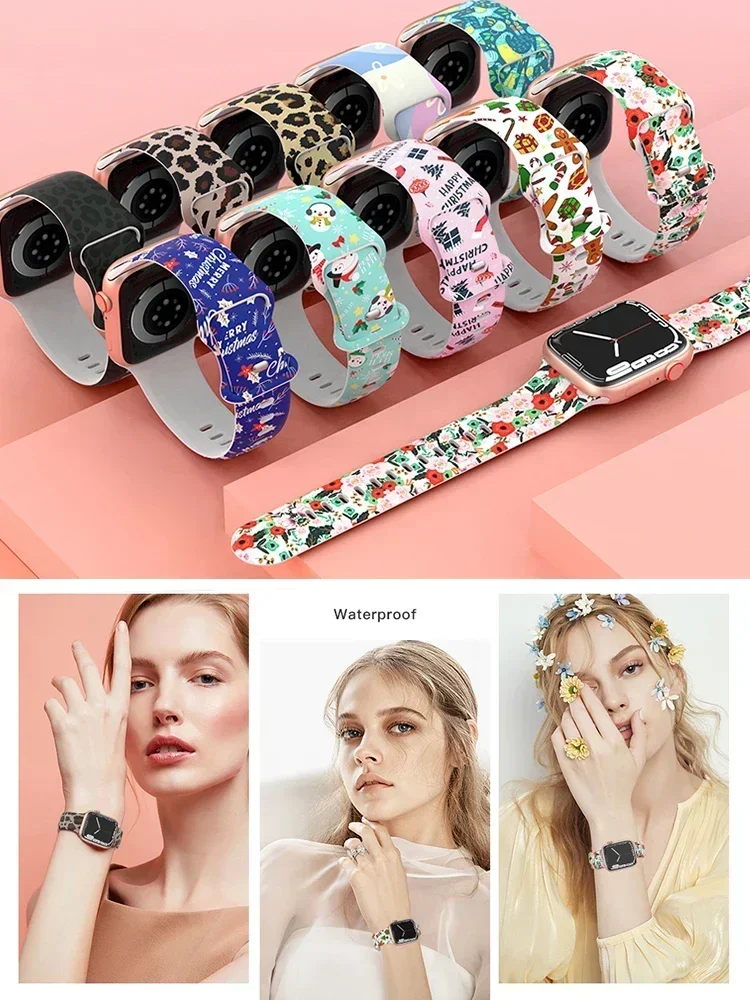 Tali Silikon Cetak untuk Tali  - Smartwatch Iphone Watches For Women ulasan dan harga