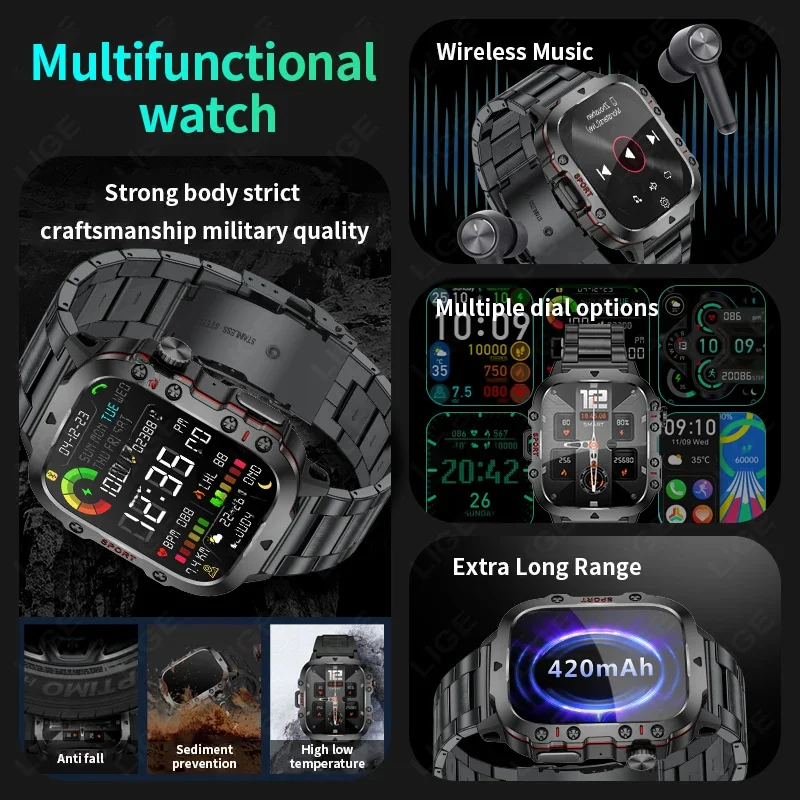 LIGE Jam Tangan Pintar Olahrag - Smartwatch Watches Gift For Women ulasan dan harga